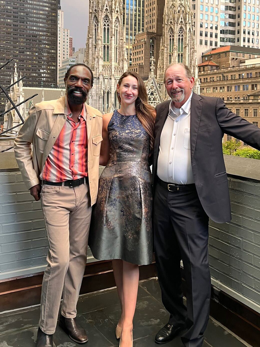 Fashion Designer Kevan Hall, Chatham VP and Jewelry Designer Mônica McDaniel and Chatham Owner Harry Stubbert at New York Fashion Week