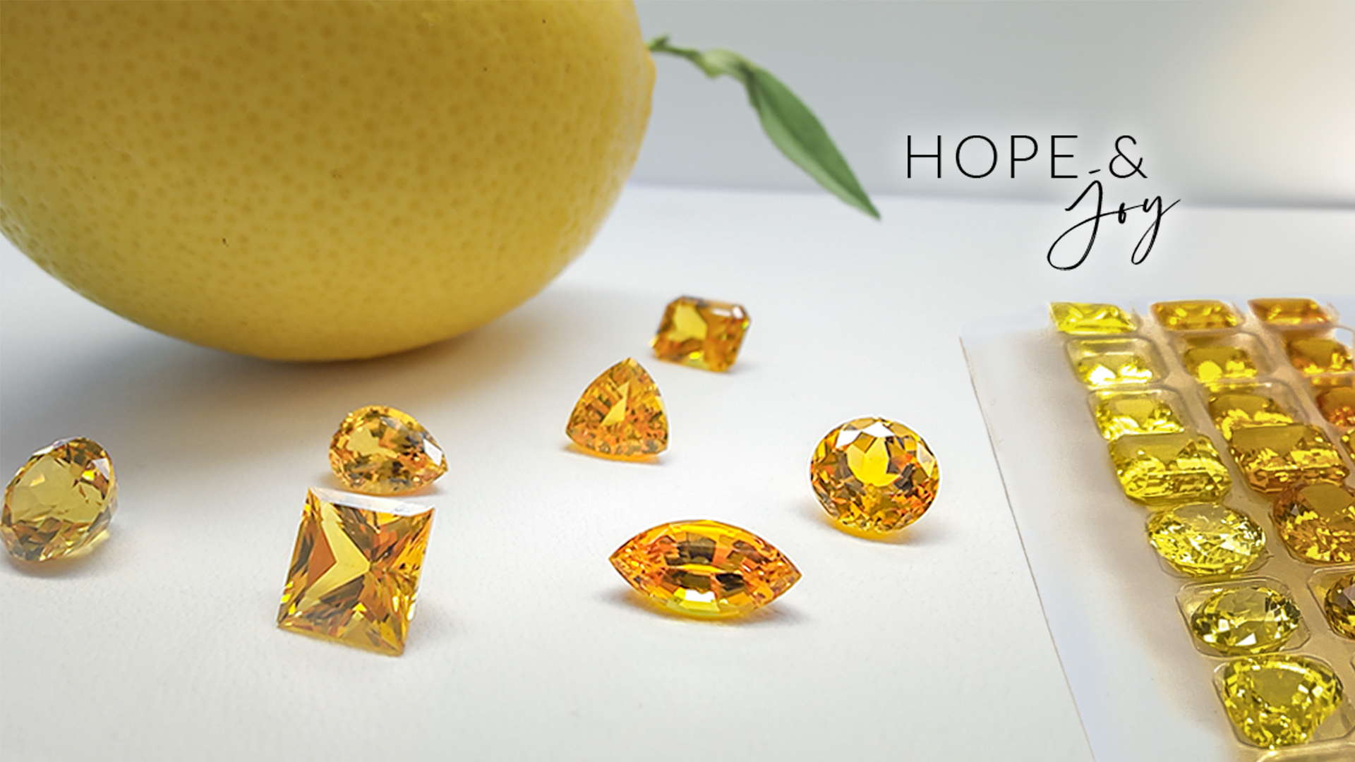 Chatham lab grown yellow sapphire loose gems with matching lemon