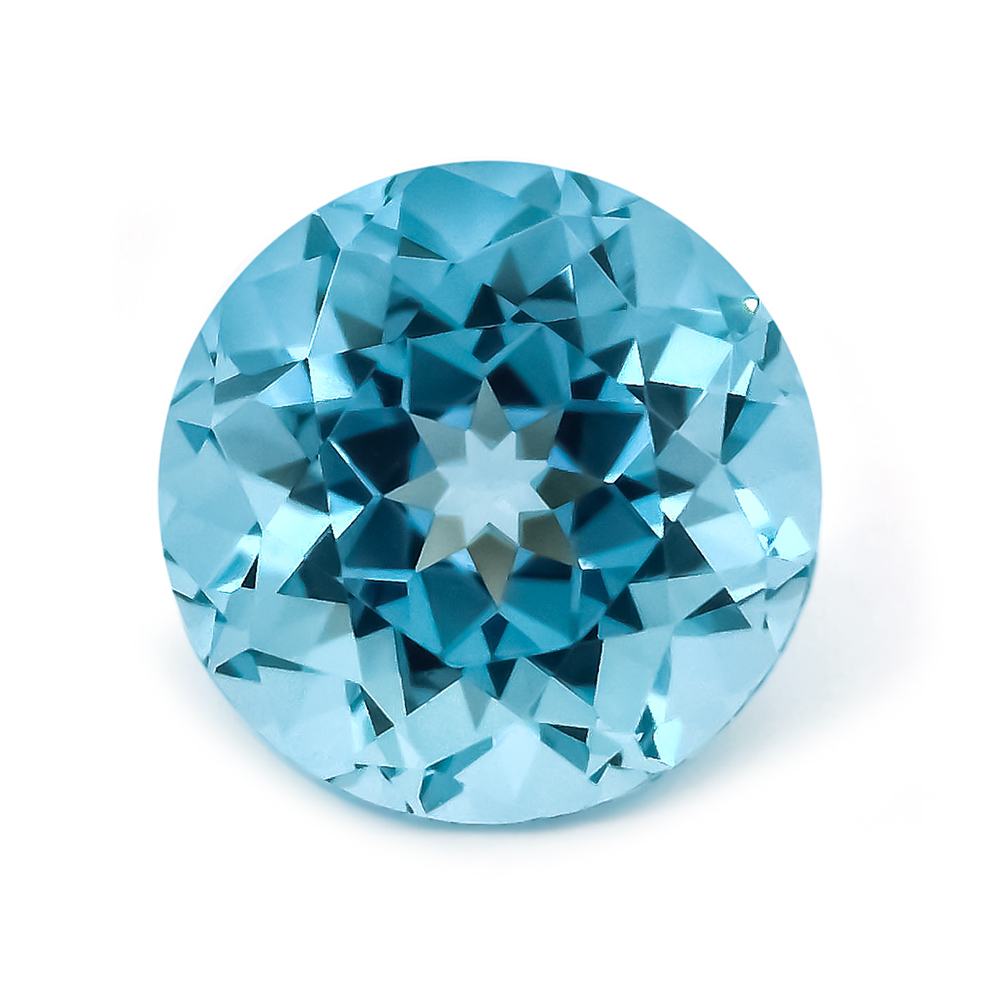 round lab grown aqua blue spinel