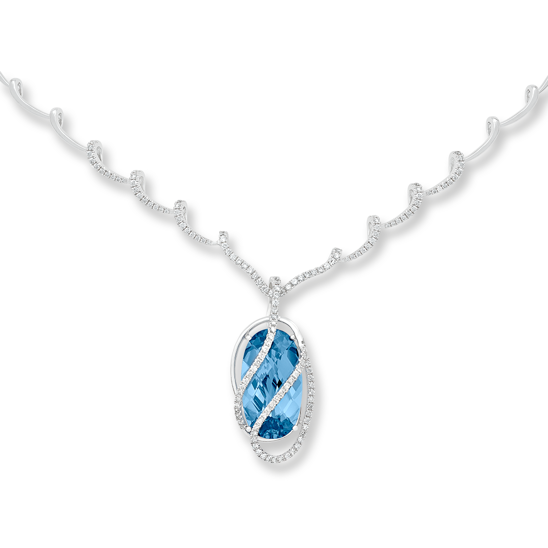 CN3989WAQ Aqua Blue Spinel necklace