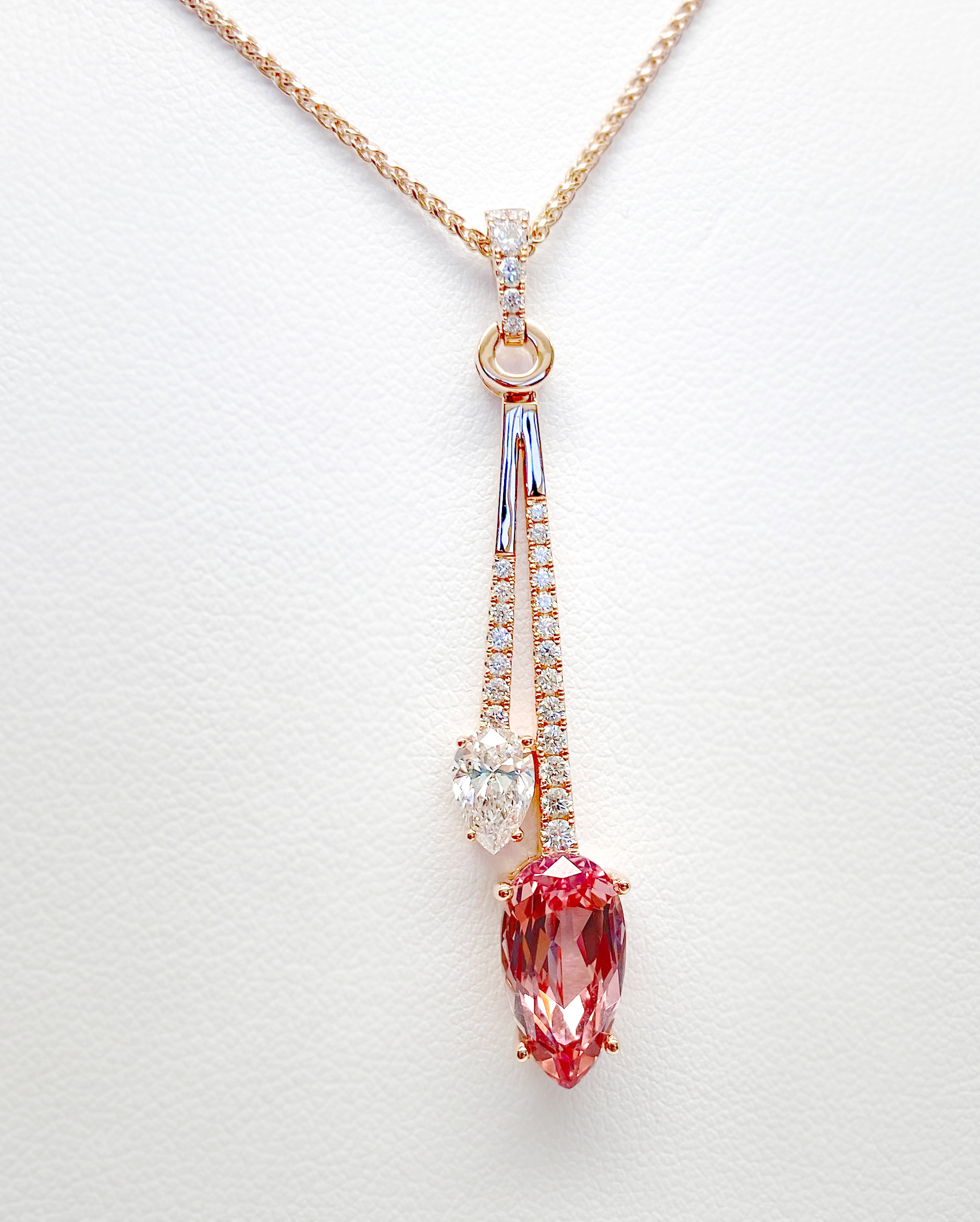 Lab-Grown Champagne Sapphire and Diamond Pendant from the Legacy Collection, SKU: CP5504RCS