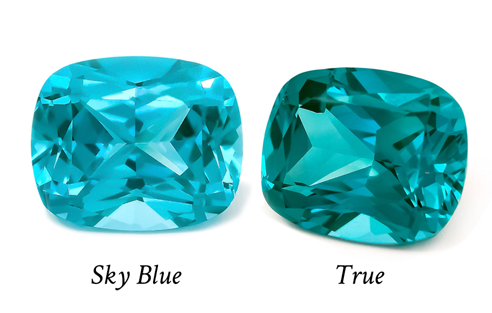 Sky Blue and True shades of lab grown Paraiba-Colored Spinel